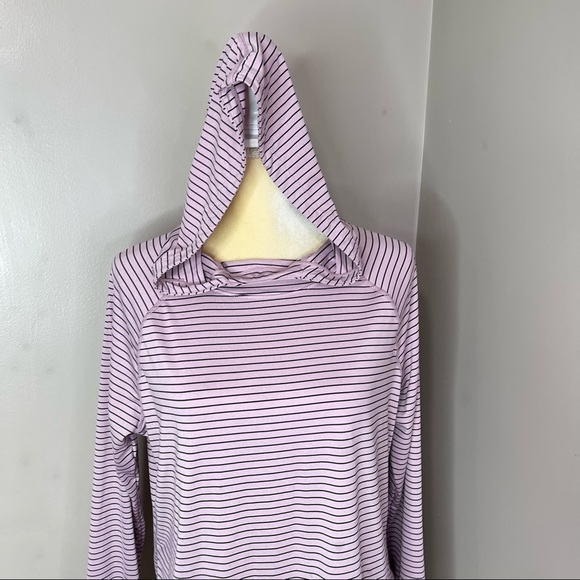 Skechers Women Stripped hoodie Long sleeves Sz L Pink With Black - Picture 4 of 14